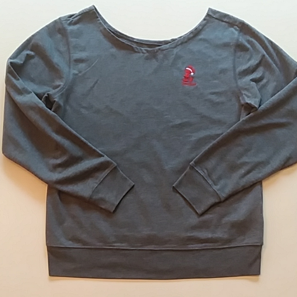Disney Disneyland Mickey Mouse gray Santa sweatshirt Small